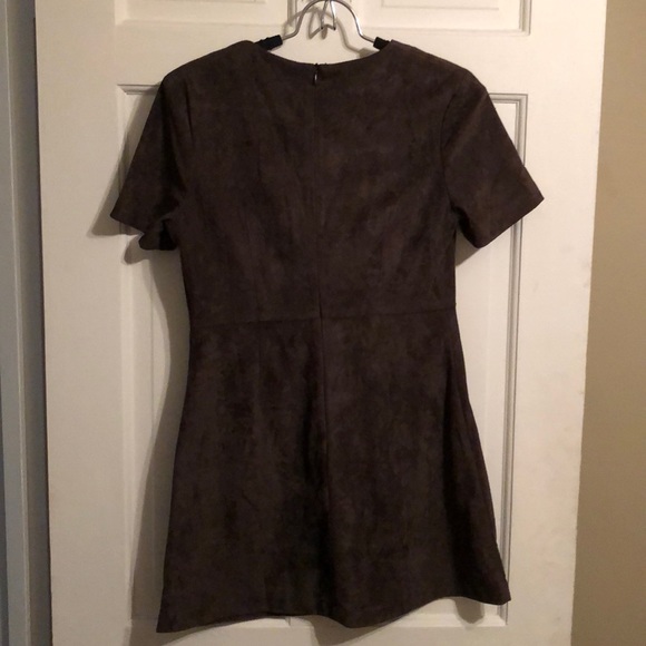 Lush Faux Suede Mini Pocket Dress - Picture 4 of 4